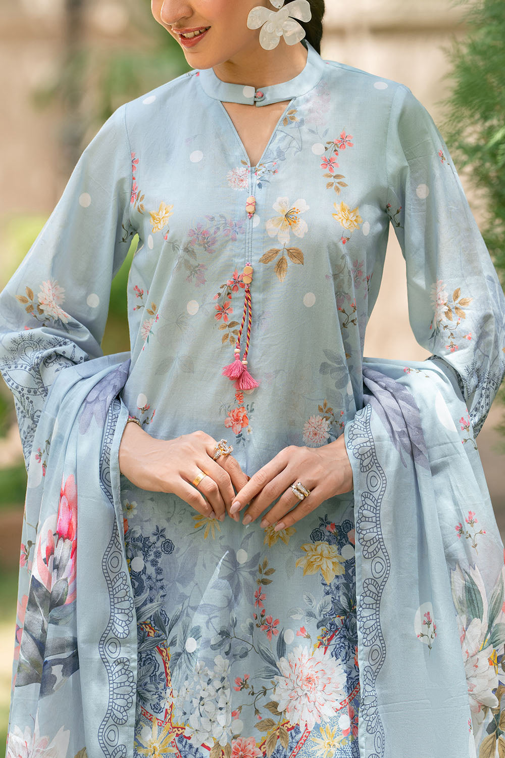 3 Piece Printed Lawn Suit with Printed Lawn Dupatta