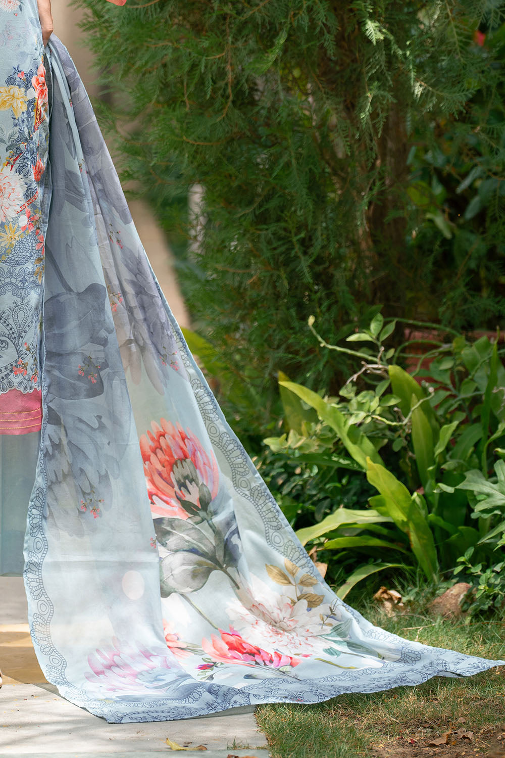 3 Piece Printed Lawn Suit with Printed Lawn Dupatta