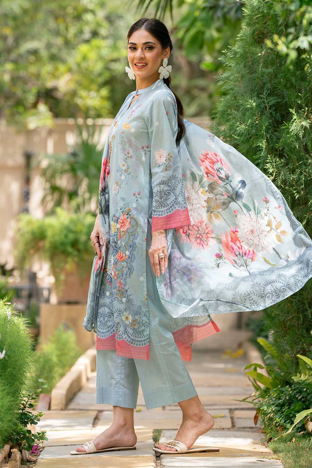 3 Piece Printed Lawn Suit with Printed Lawn Dupatta