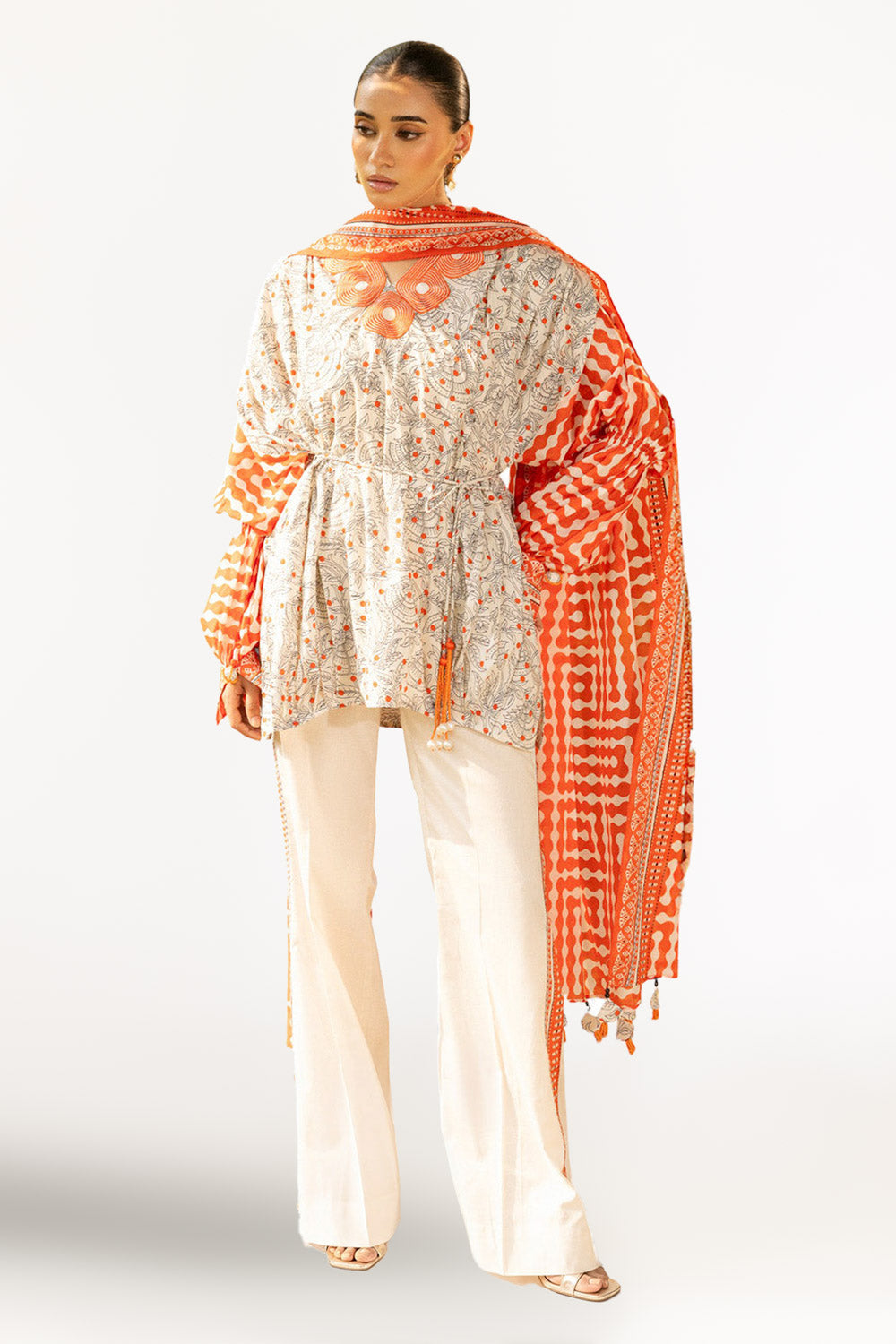 3 Piece Printed Lawn Suit with Embroidered Neckline