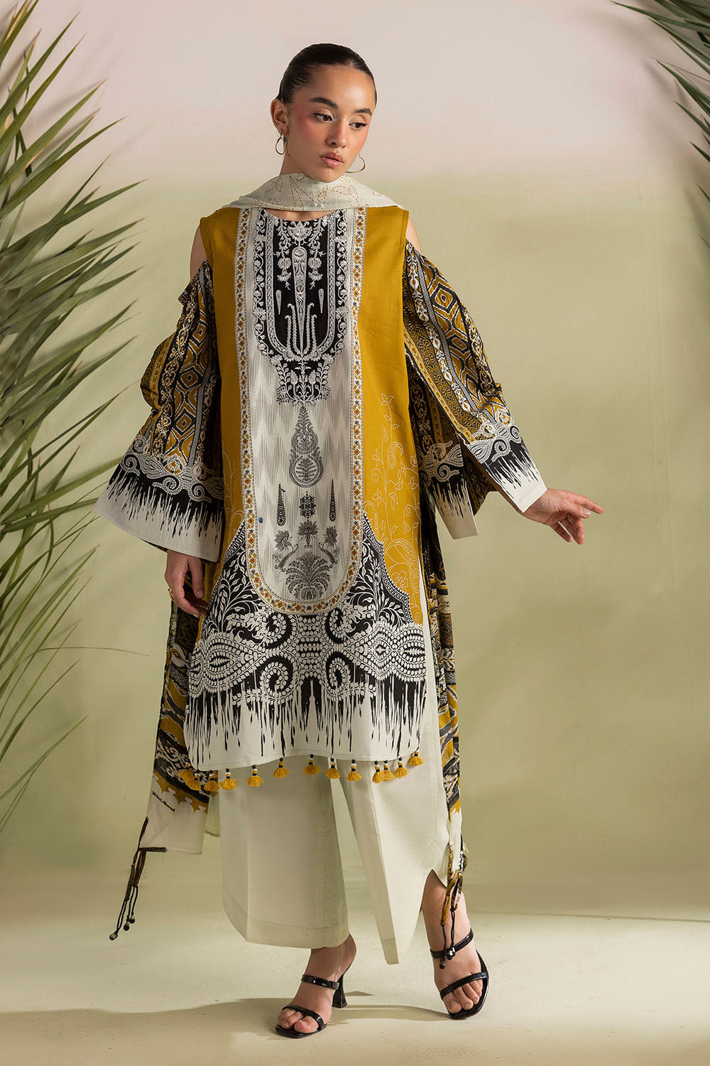 3 Piece Printed Lawn Suit with Embroidered Neckline
