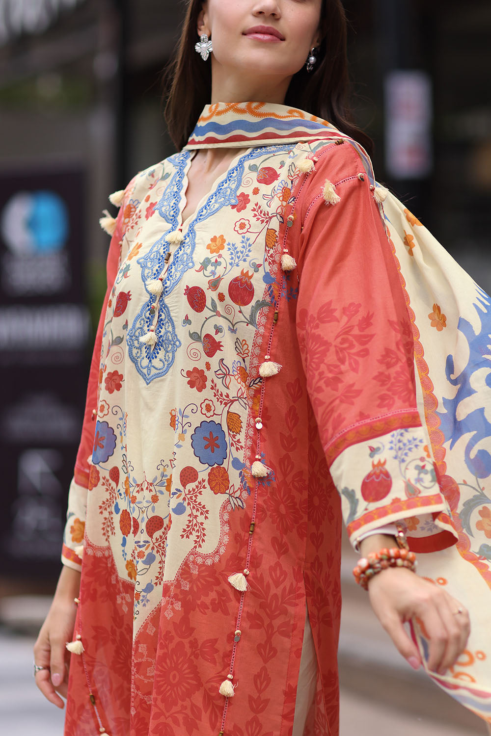 3 Piece Embroidered Lawn Suit with Printed Lawn Dupatta