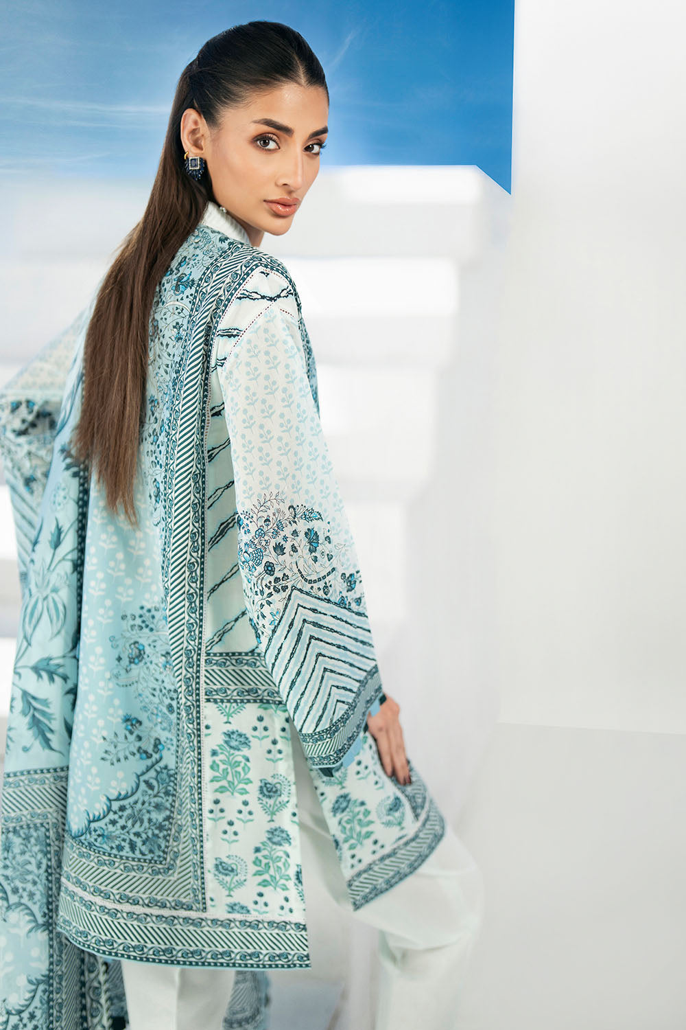 3 Piece Printed Lawn Suit with Embroidered Trouser