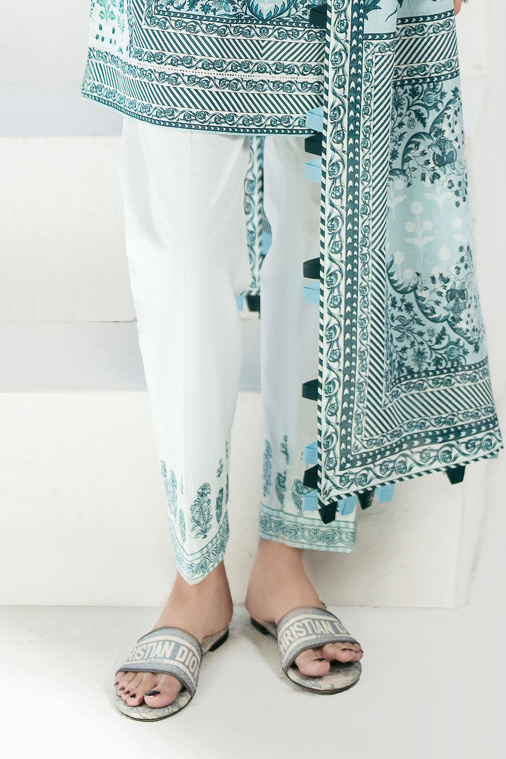 3 Piece Printed Lawn Suit with Embroidered Trouser