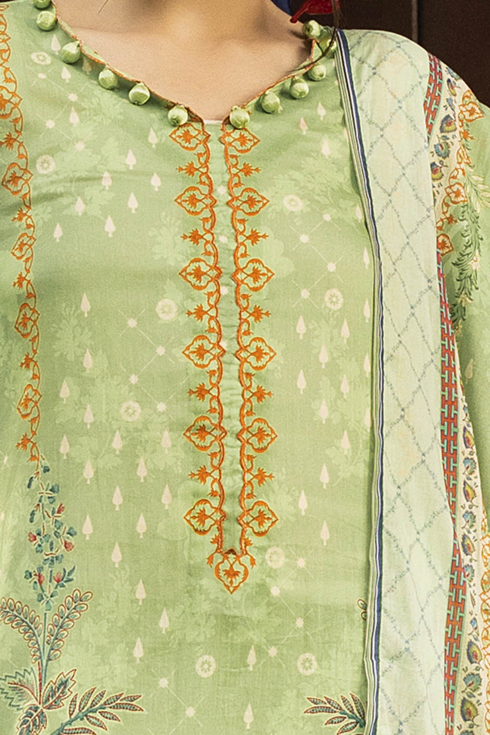 3 Piece Printed Lawn Suit with Dupatta