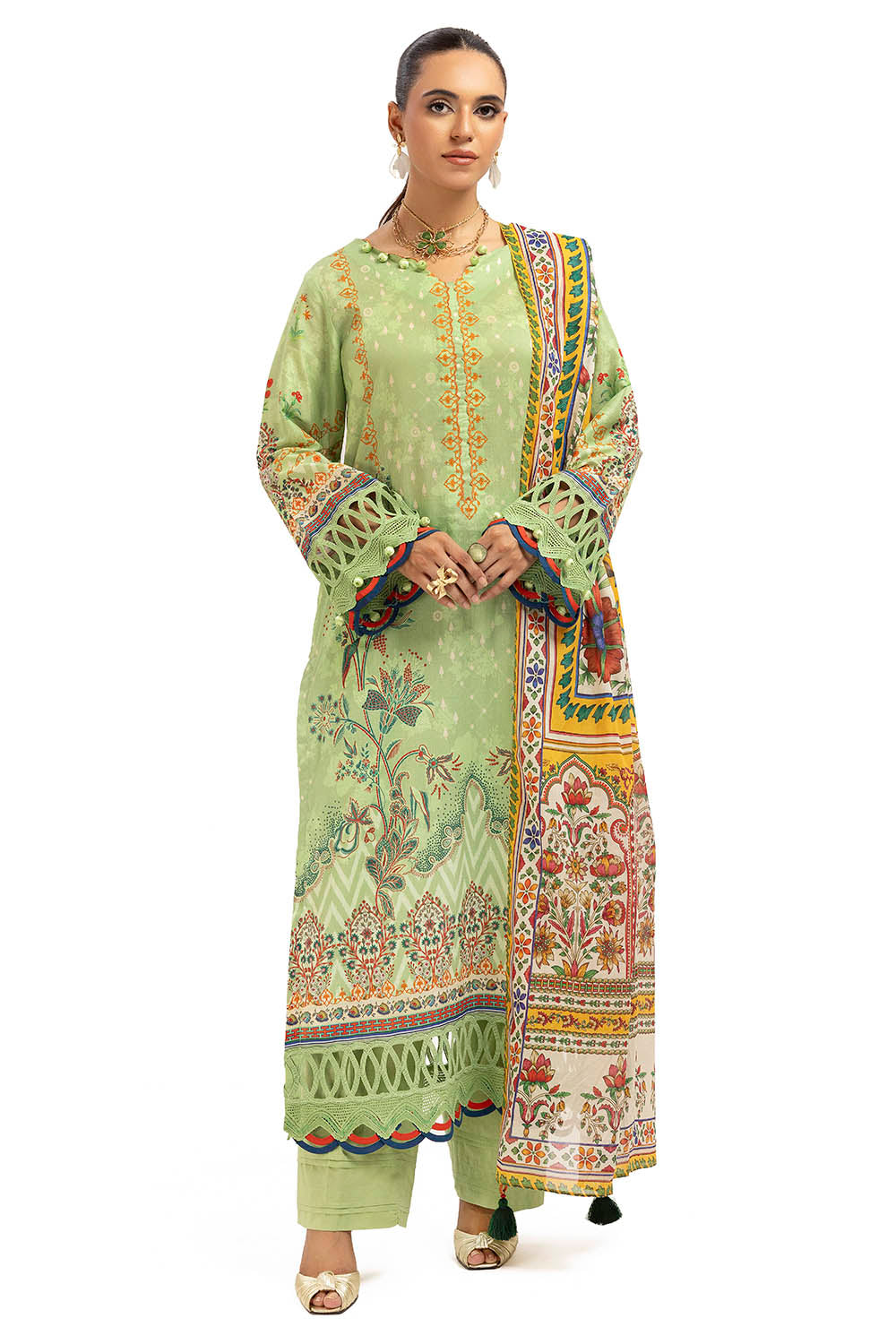 3 Piece Printed Lawn Suit with Dupatta