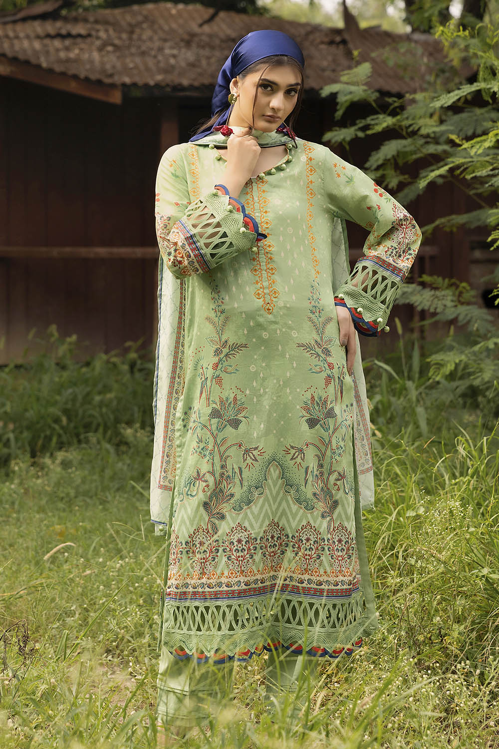 3 Piece Printed Lawn Suit with Dupatta