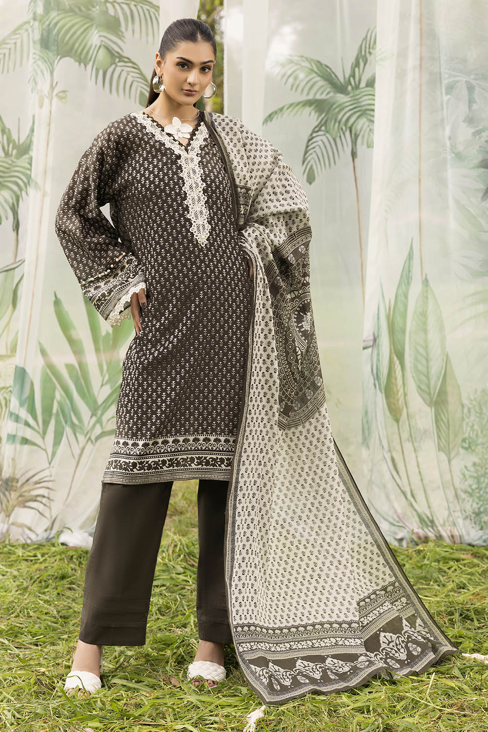 3 Piece Printed Lawn Suit With Dupatta