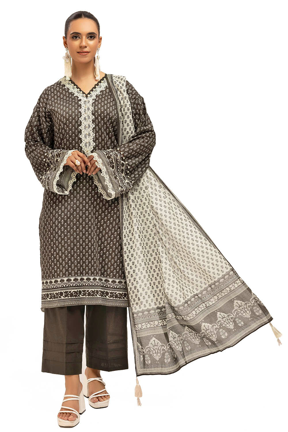 3 Piece Printed Lawn Suit With Dupatta