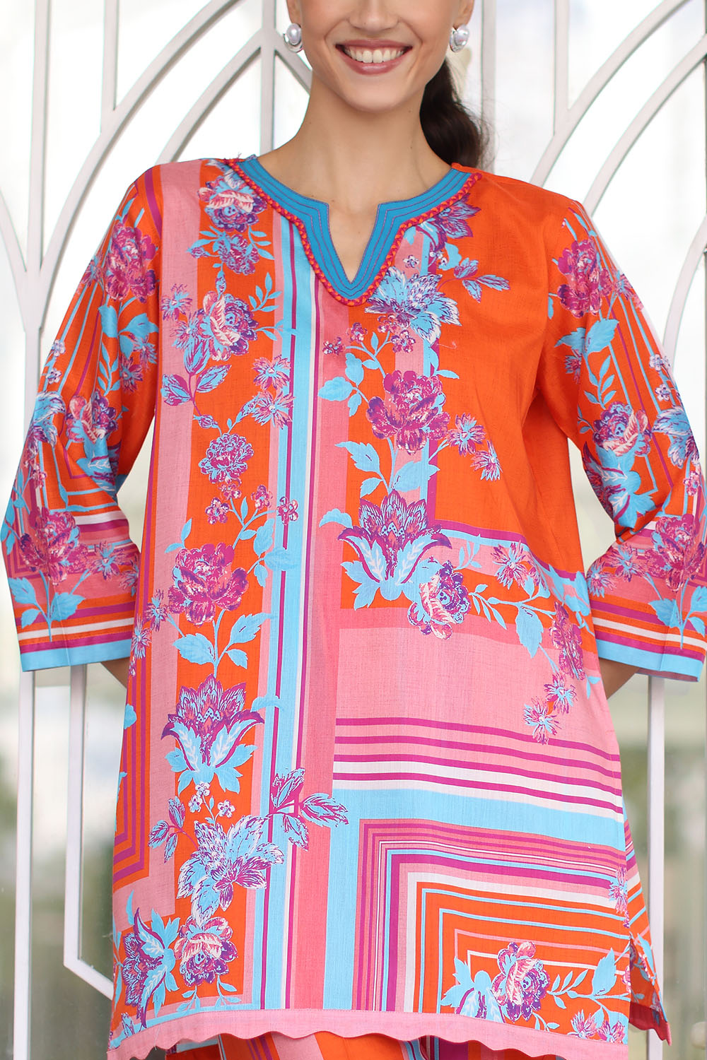 2 Piece Printed Lawn Suit with Printed Trouser