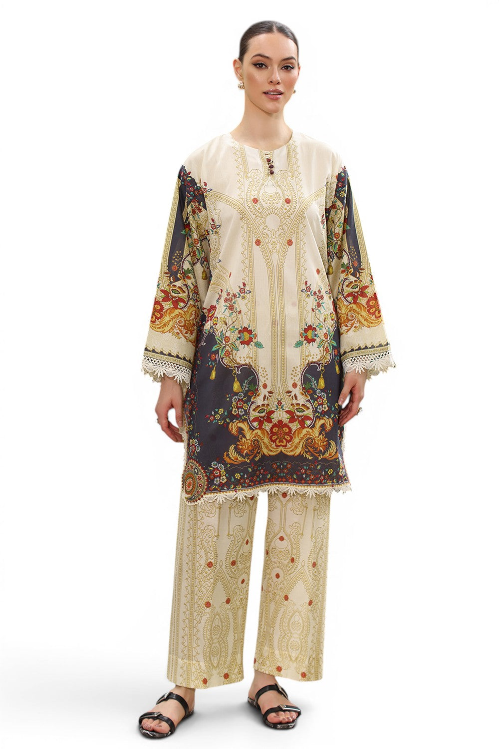 2 Piece Printed Lawn Suit with Printed Trouser