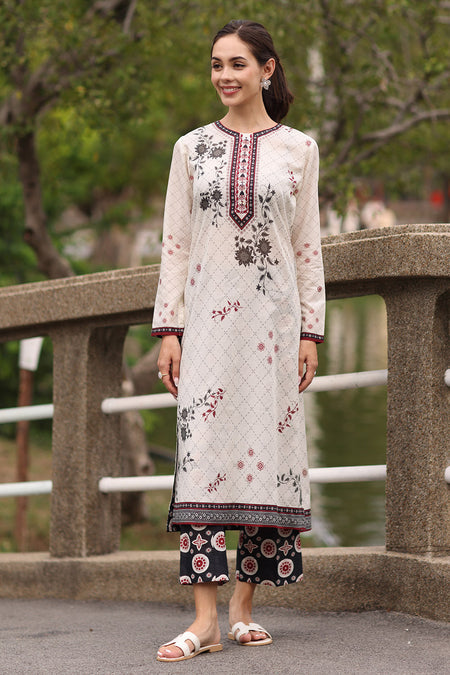 2 Piece Printed Lawn Suit with Printed Trouser