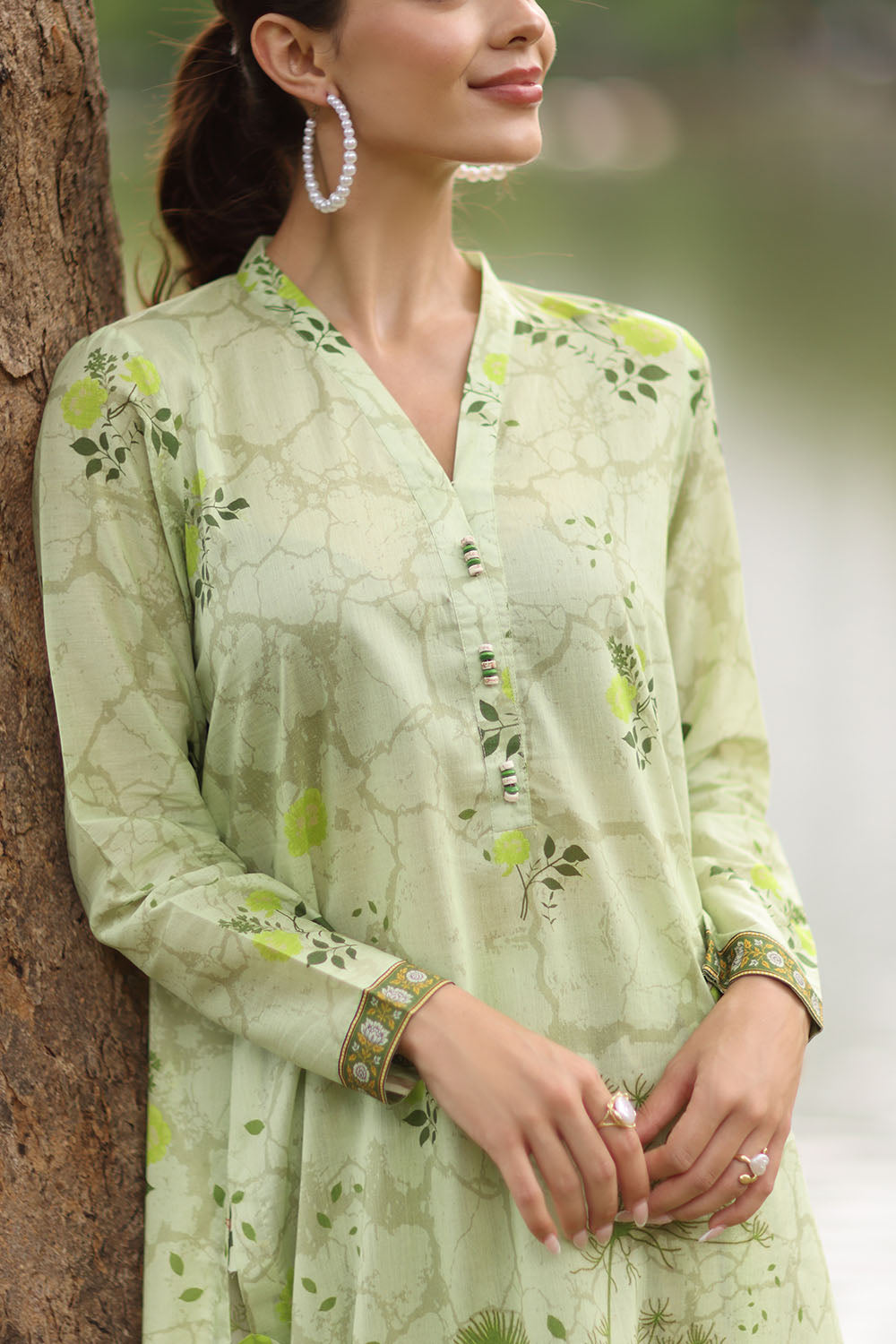 2 Piece Printed Lawn Suit with Printed Trouser