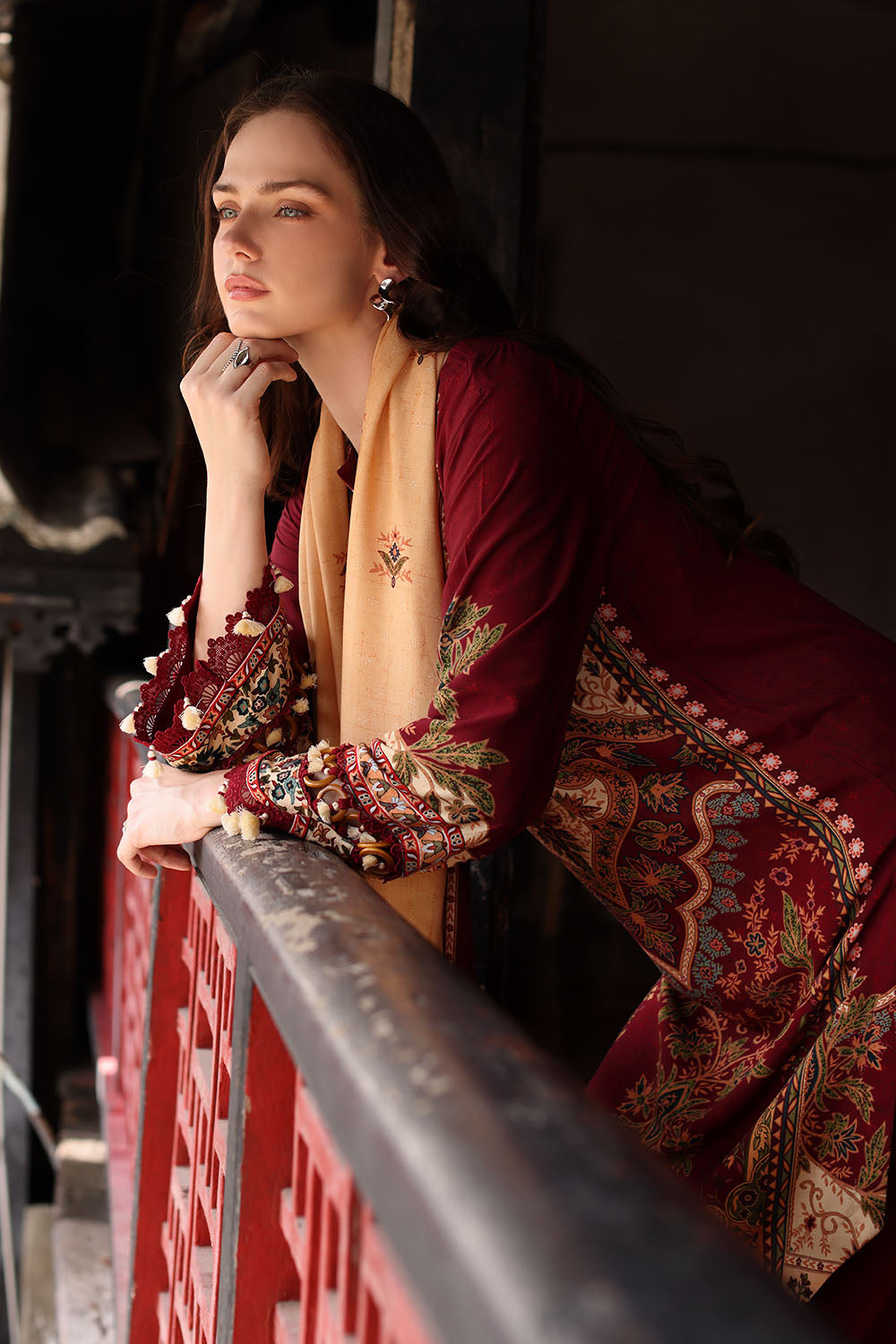 3 Piece Printed Linen Suit with Printed Linen Dupatta