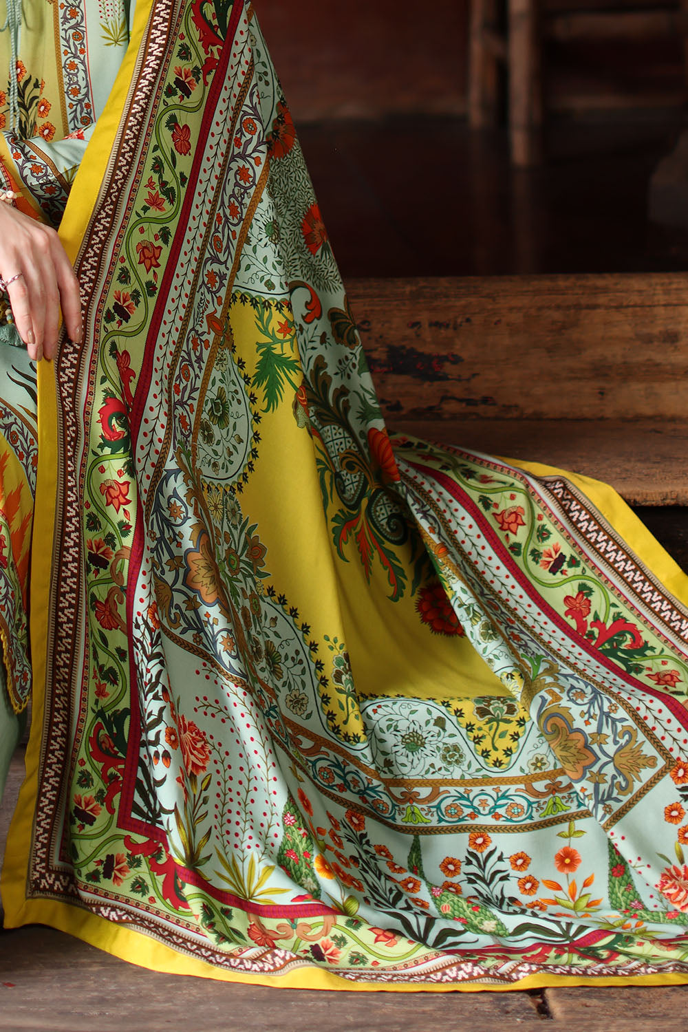 3 Piece Printed Linen Suit with Printed Linen Dupatta