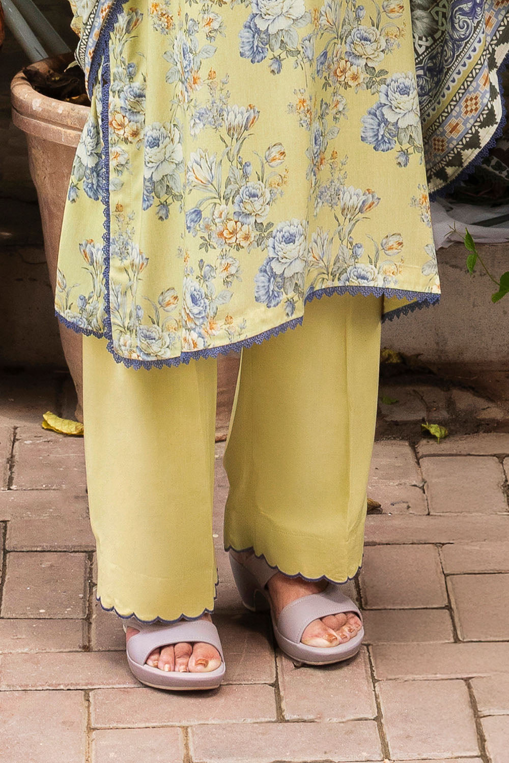 3 Piece Printed Linen Suit