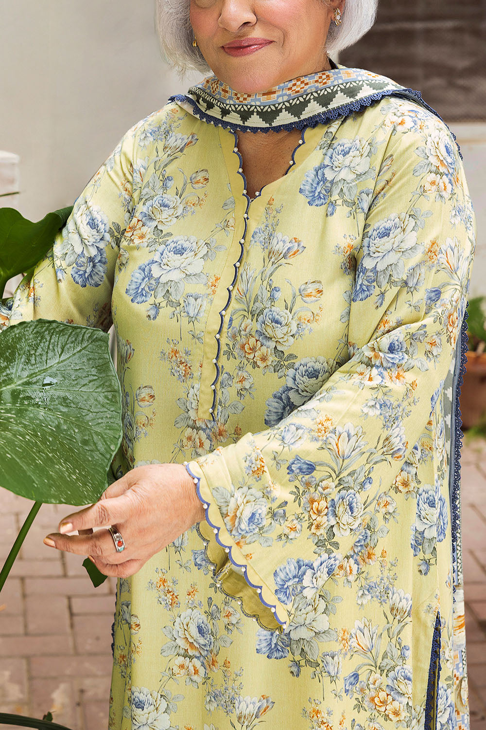 3 Piece Printed Linen Suit