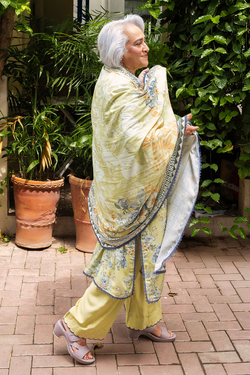 3 Piece Printed Linen Suit