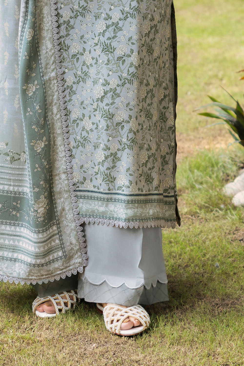 3 Piece Printed Linen Suit