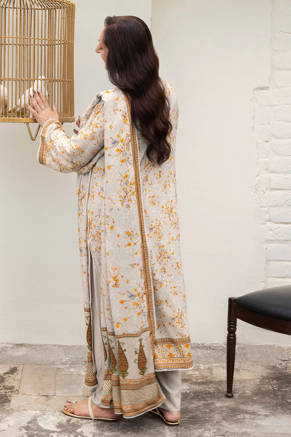 3 Piece Printed Linen Suit