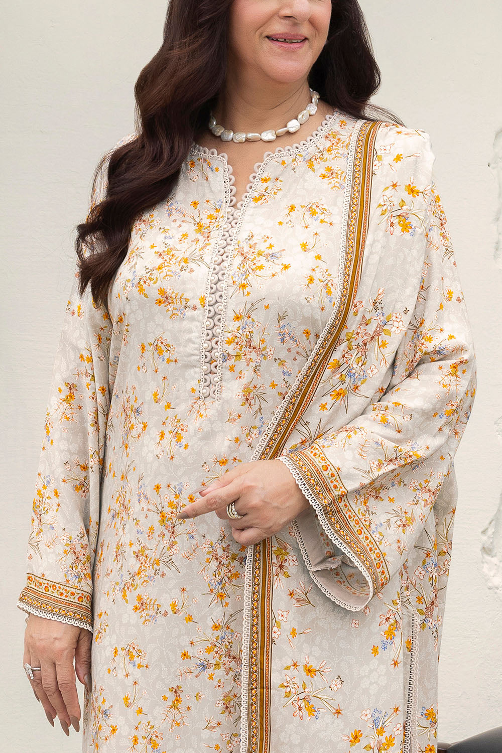 3 Piece Printed Linen Suit