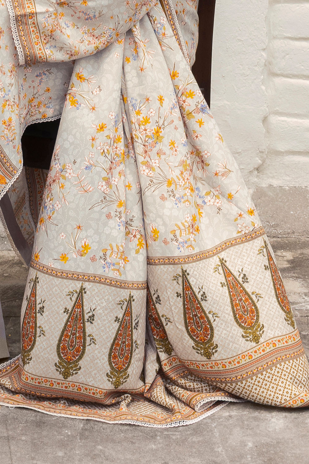 3 Piece Printed Linen Suit
