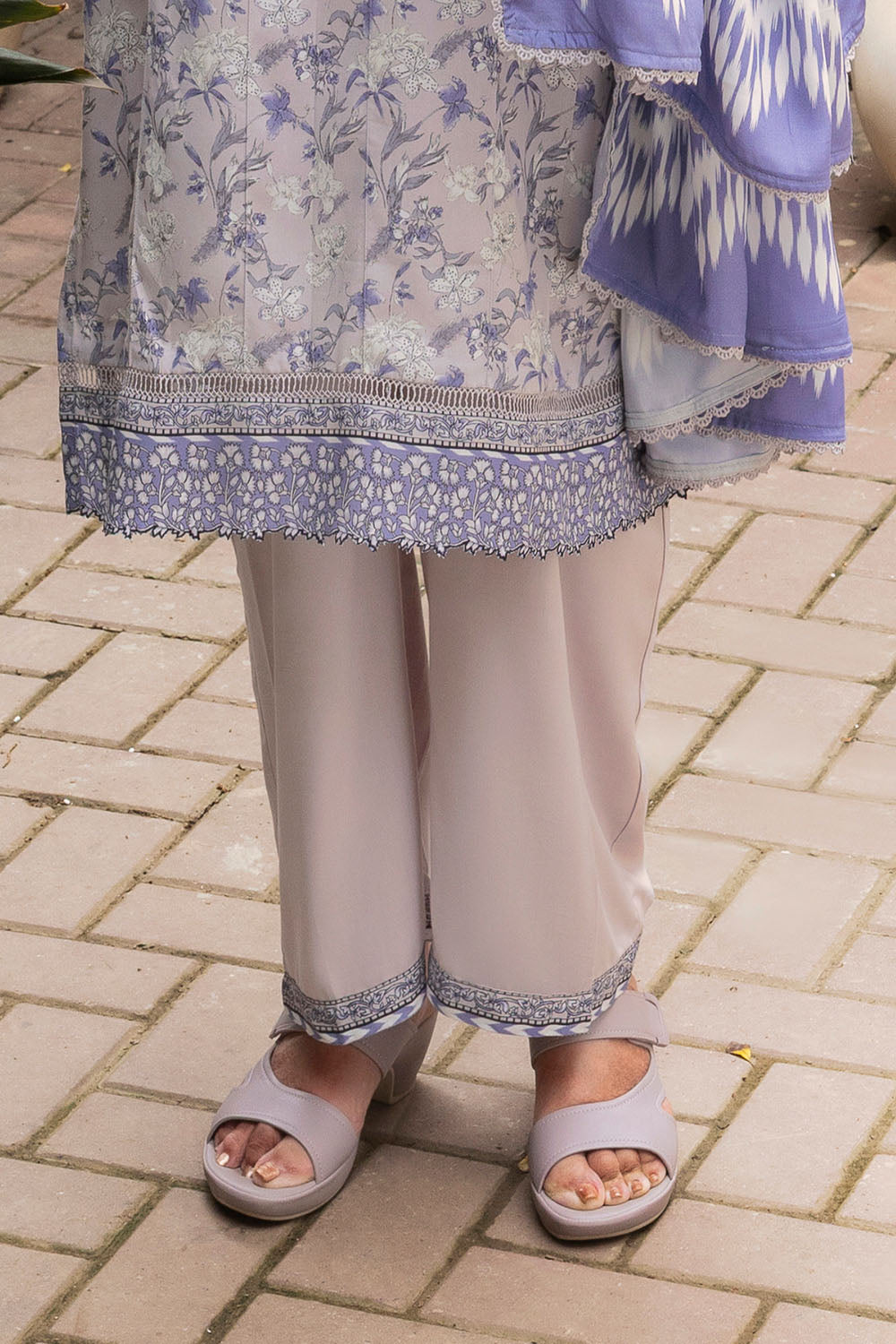 3 Piece Printed Linen Suit