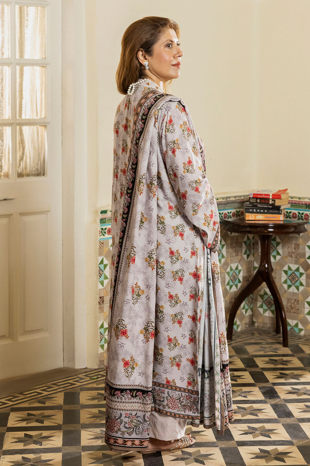 3 Piece Printed Linen Suit