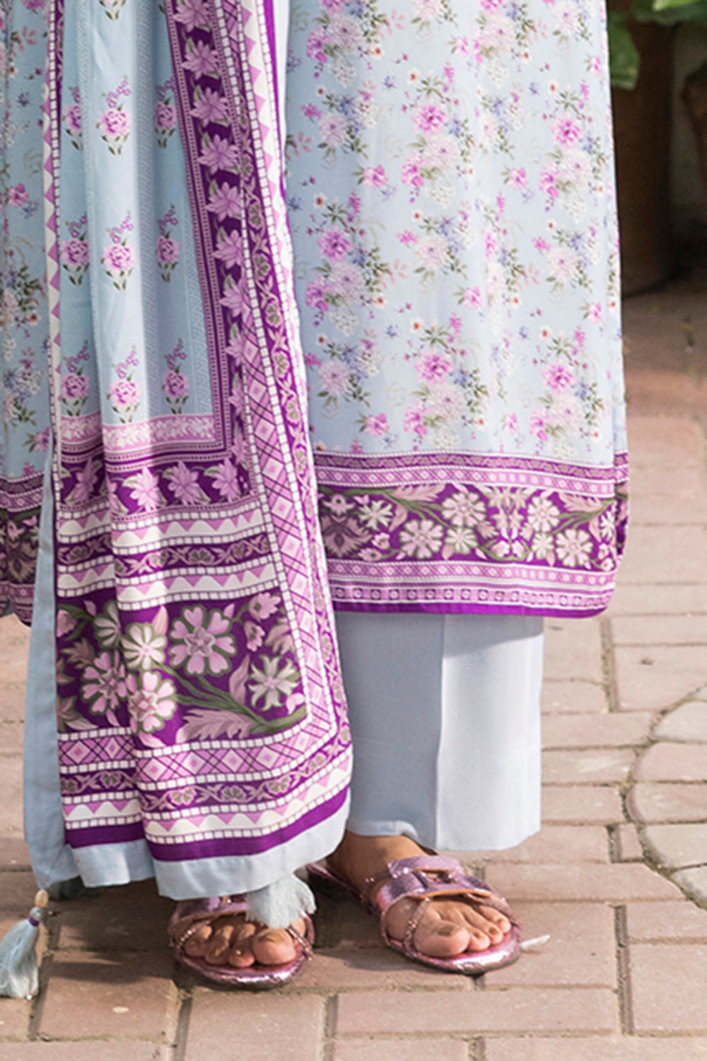 3 Piece Printed Linen Suit
