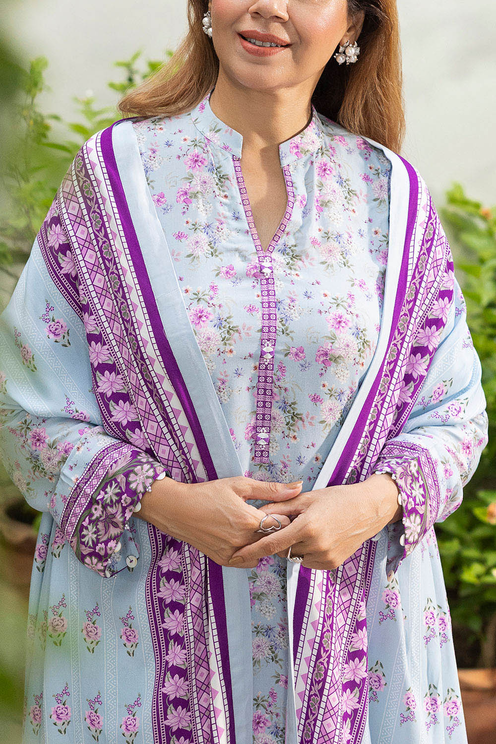 3 Piece Printed Linen Suit