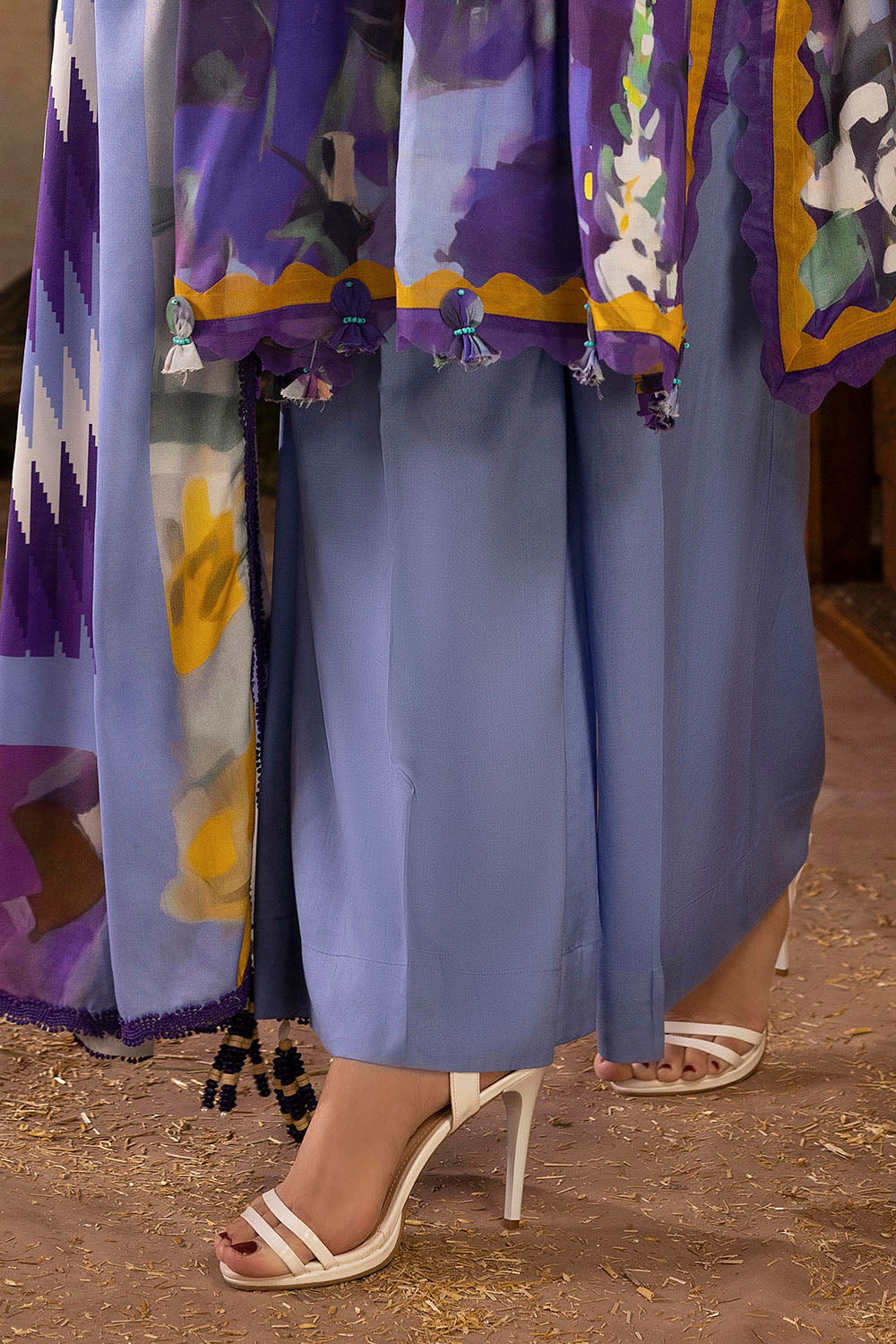 3 Piece Printed Linen Suit with Dupatta