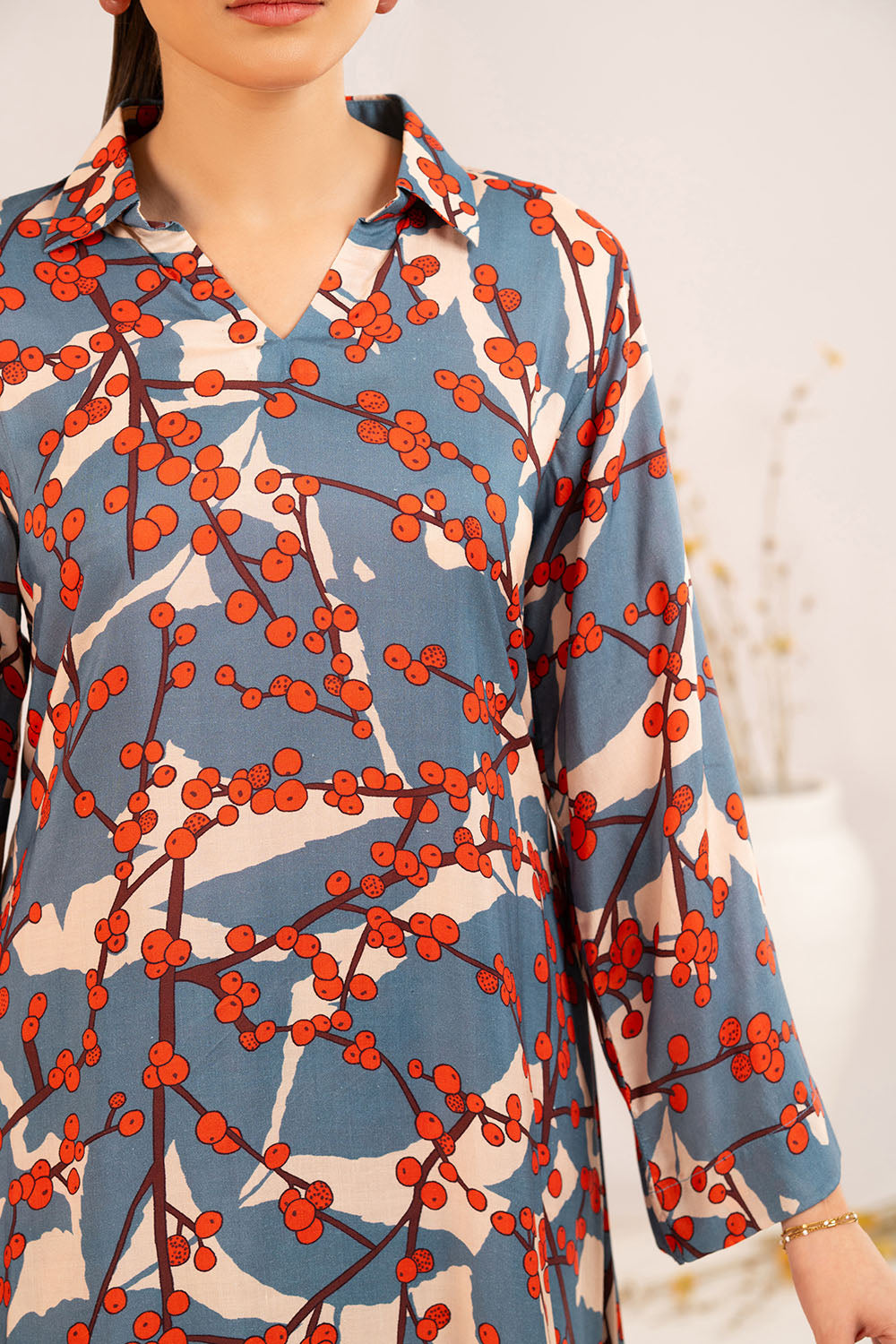 1 Piece Printed Linen Shirt