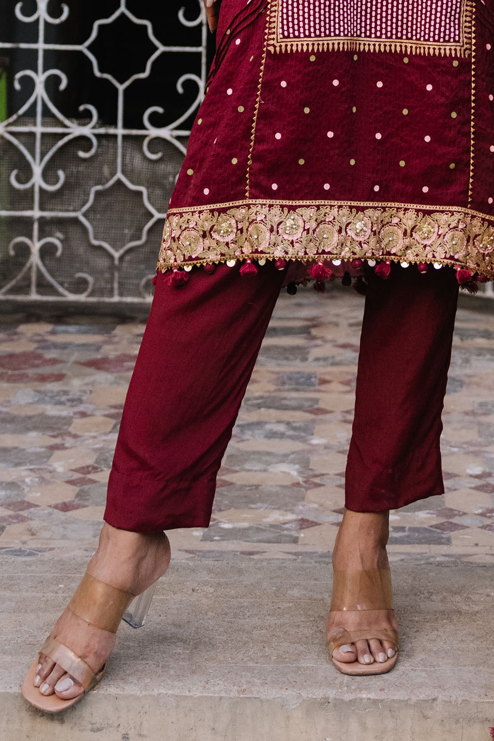 Solid cambric Flared Pants