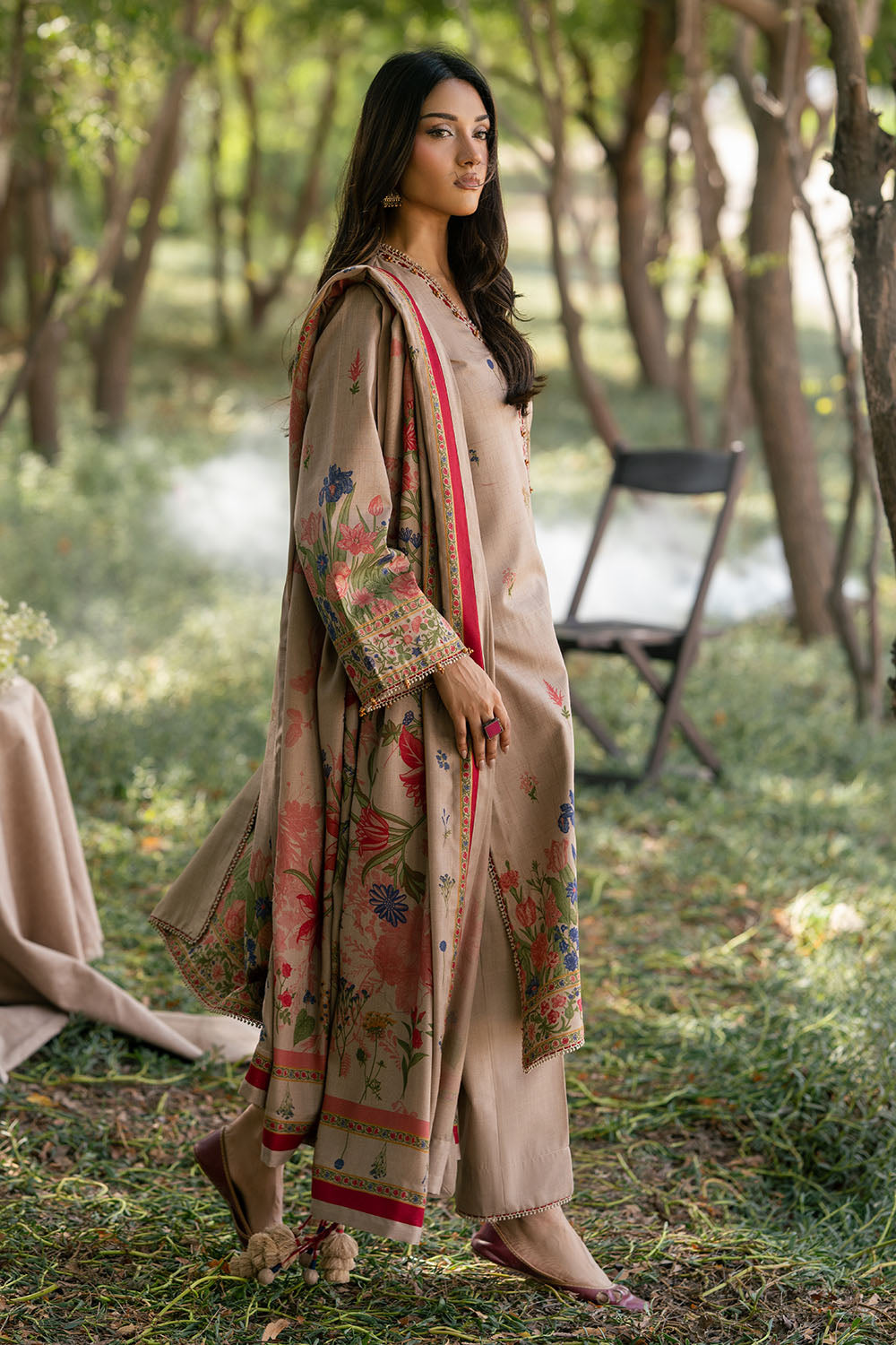 3 Piece Printed Pashmina Suit