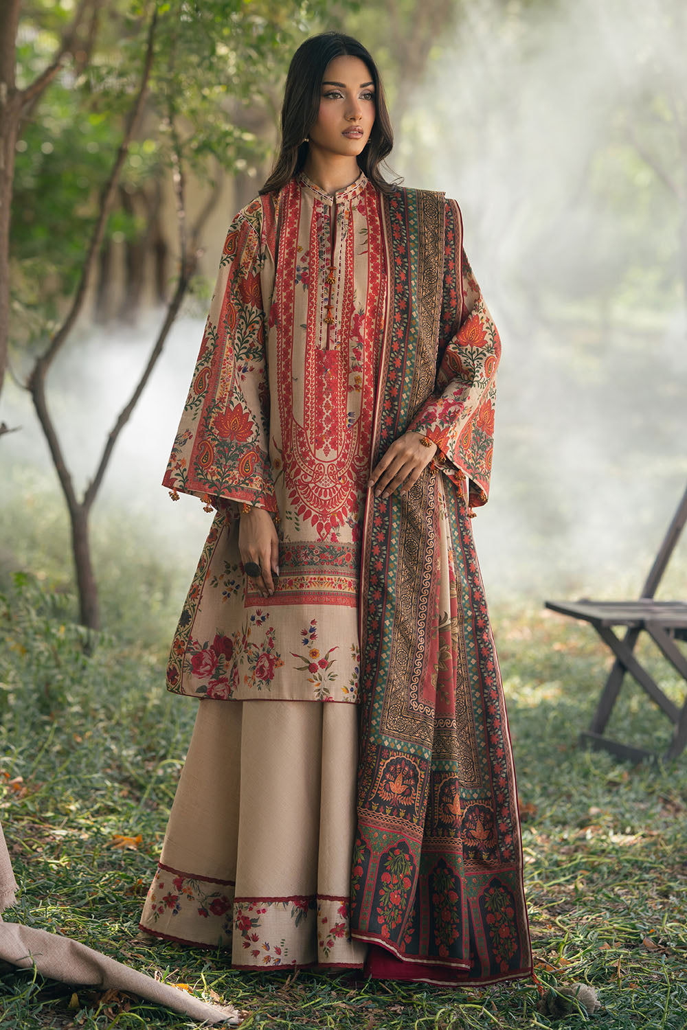 3 Piece Printed Pashmina Suit - W-FB-MM-26-489740