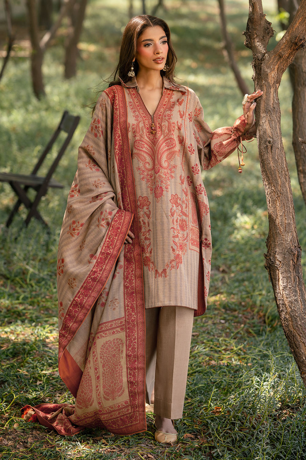 3 Piece Printed Pashmina Suit