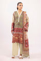 3 Piece Printed Zari Stripe Self Jacquard Suit with Dupatta