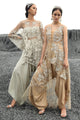 A-Symetrical Gold Net Shirt With Embellishment