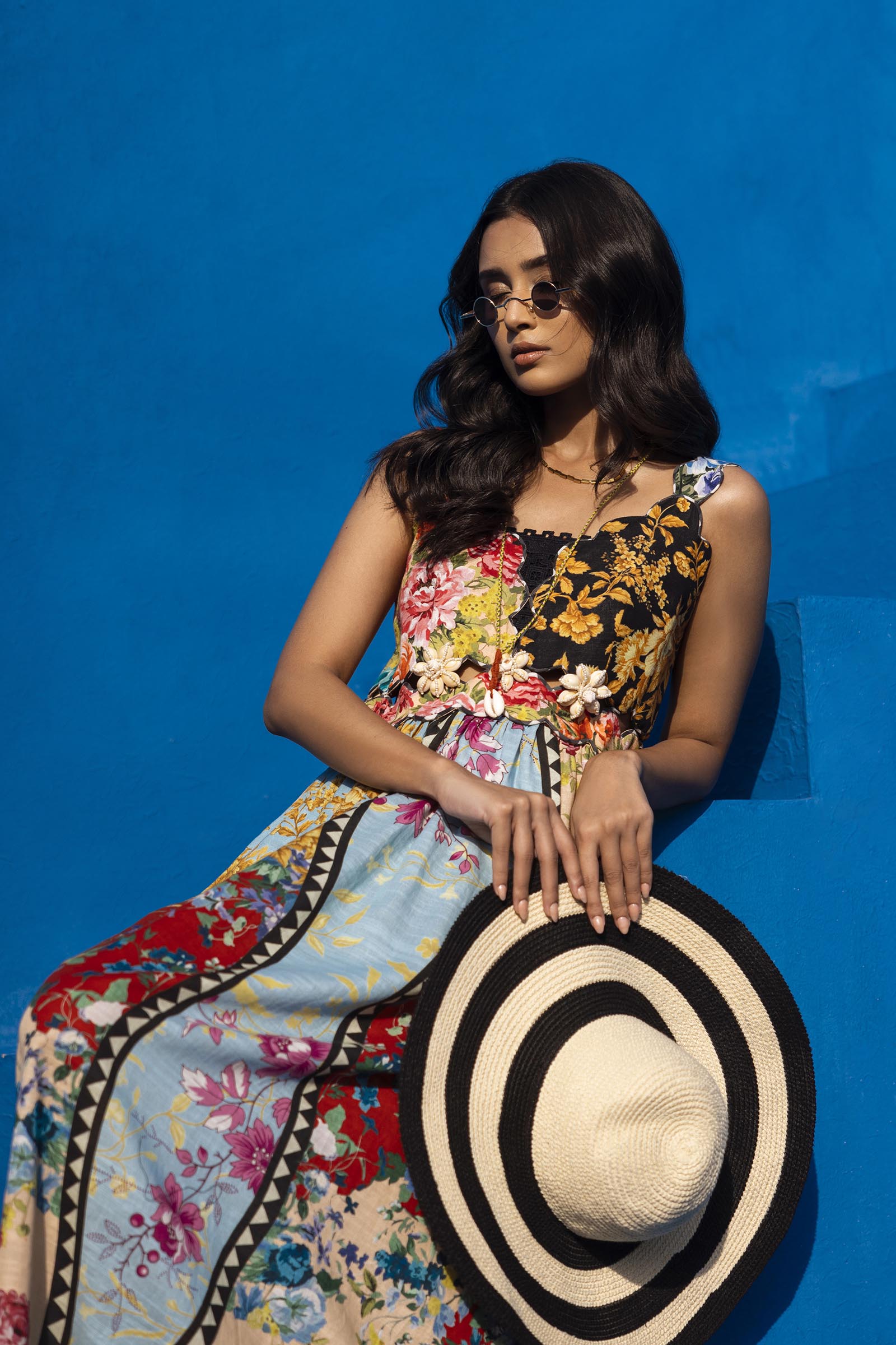 Galle Floral Suit with Embroidered Details