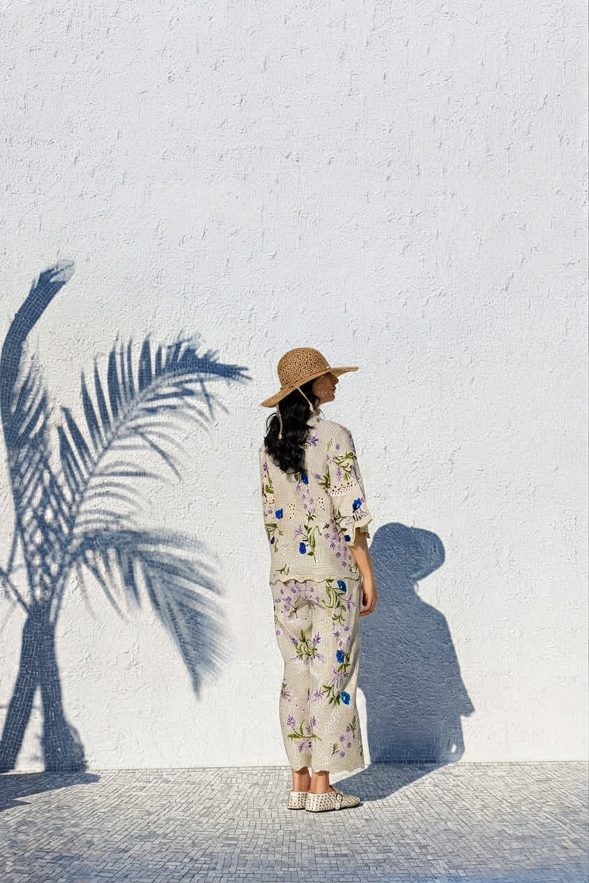 Stitched Resort Lawn Shirt + Culotte
