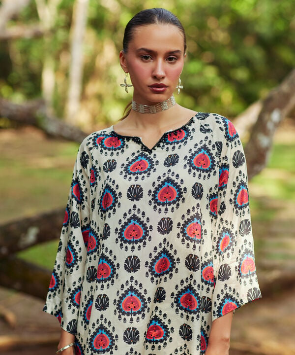 2 Piece - Printed Silk Suit