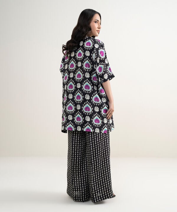 2 Piece - Printed Silk Suit