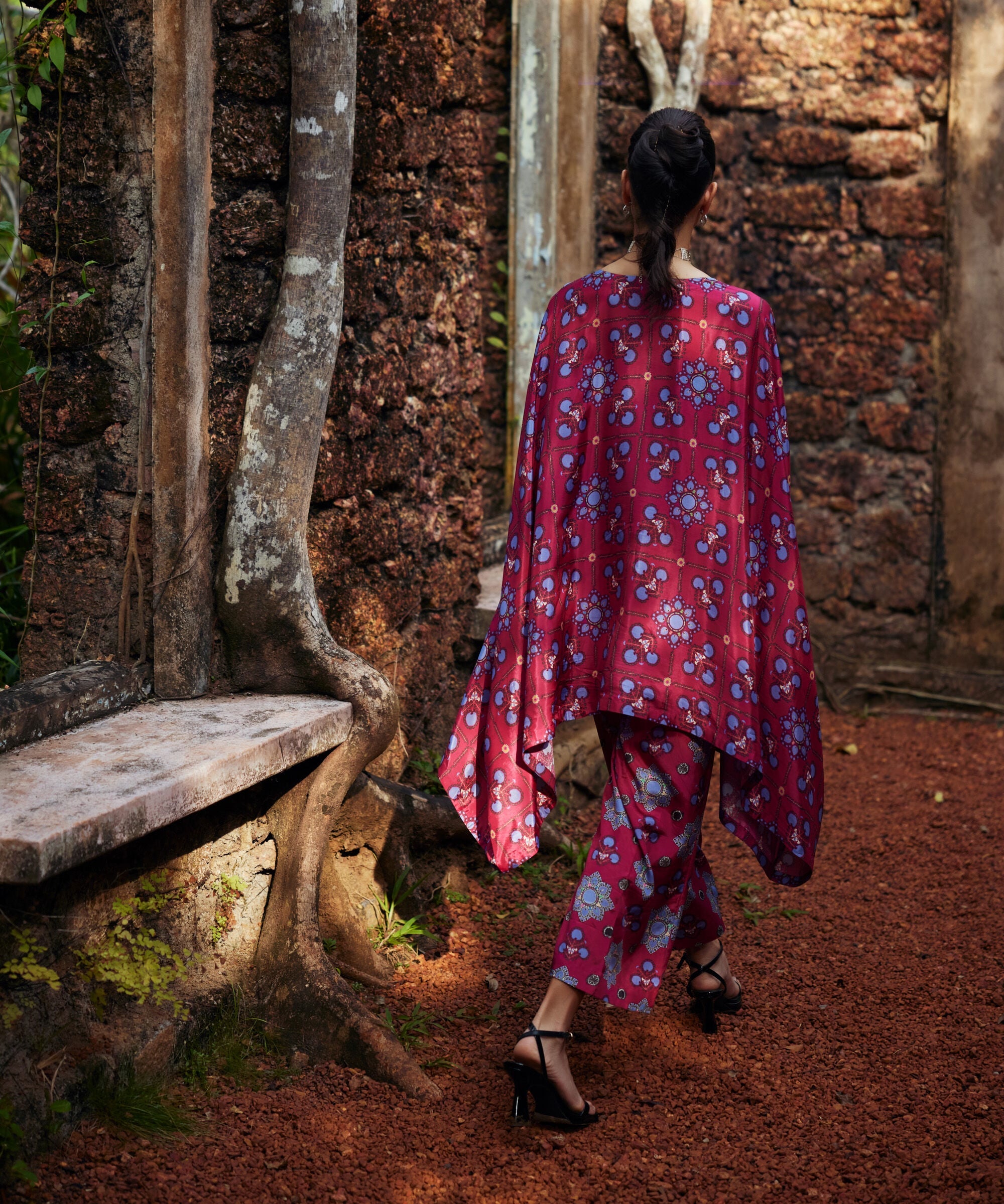 2 Piece - Printed Silk Suit