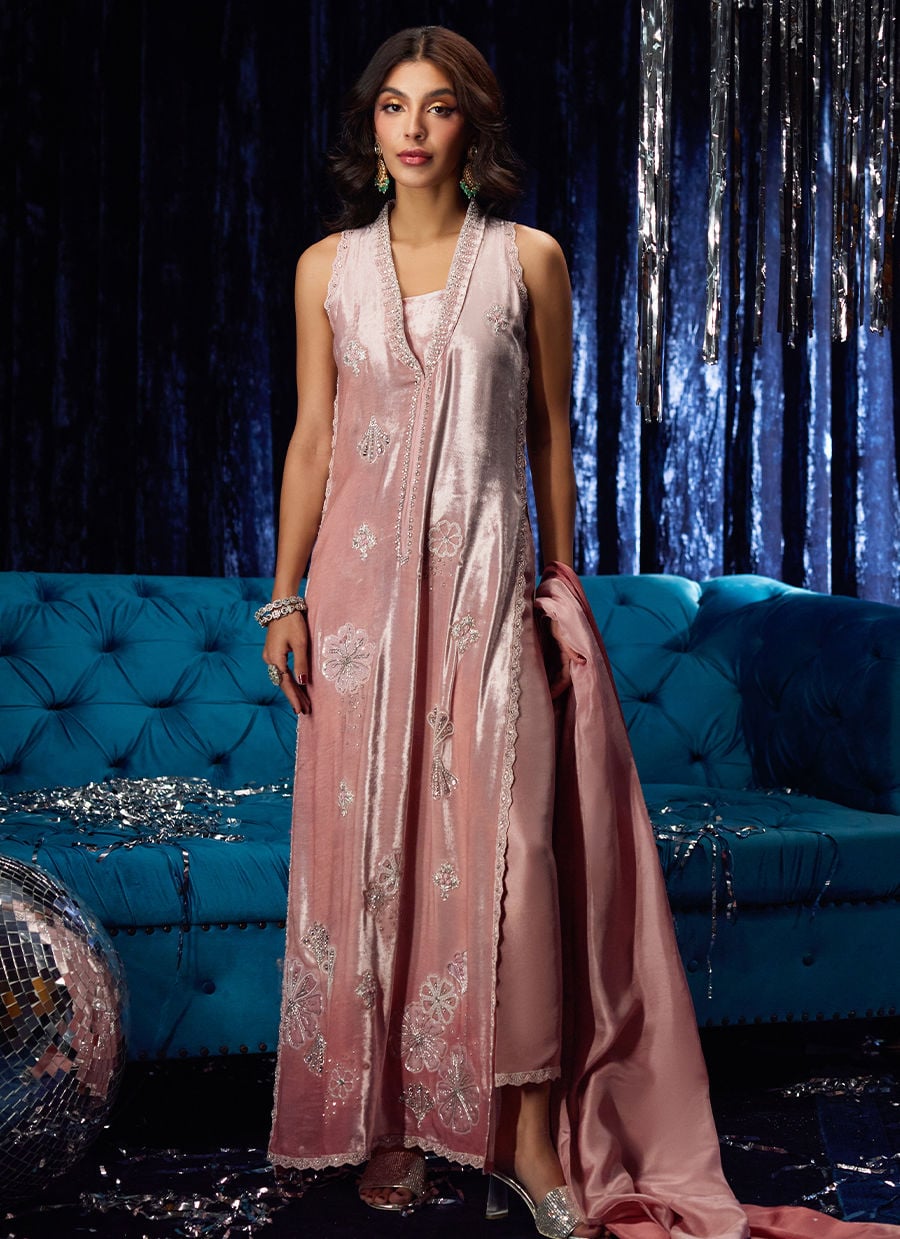 Calista Misty Rose Shirt And Dupatta with pants