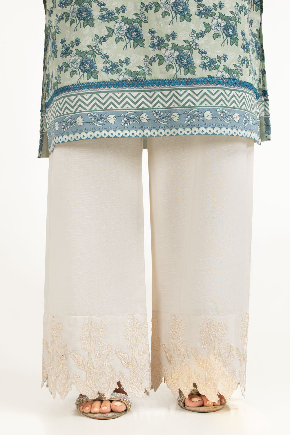 Rawsilk Embroidered Trouser - W-AP-UTS-26-455302