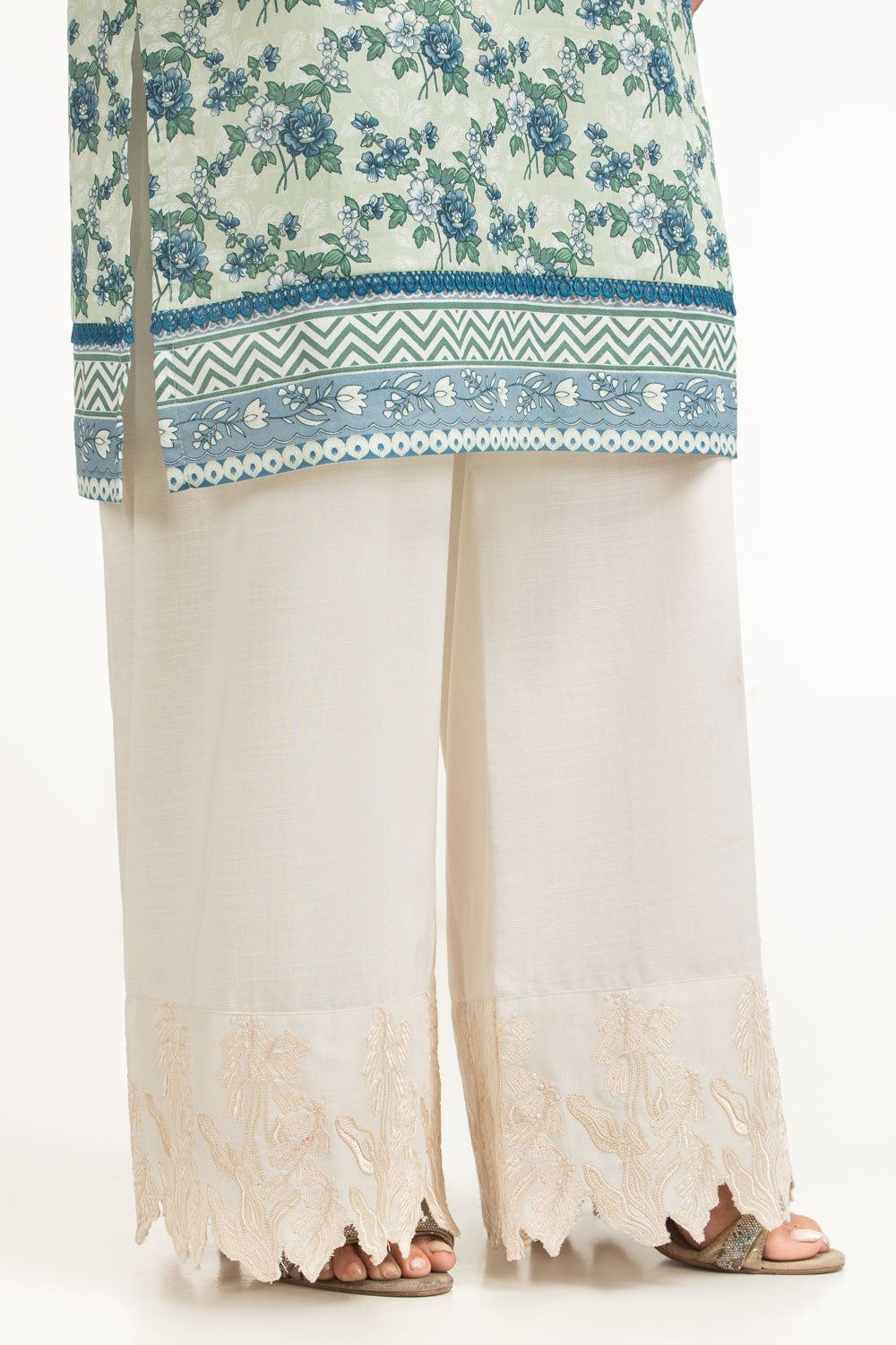 Rawsilk Embroidered Trouser - W-AP-UTS-26-455302
