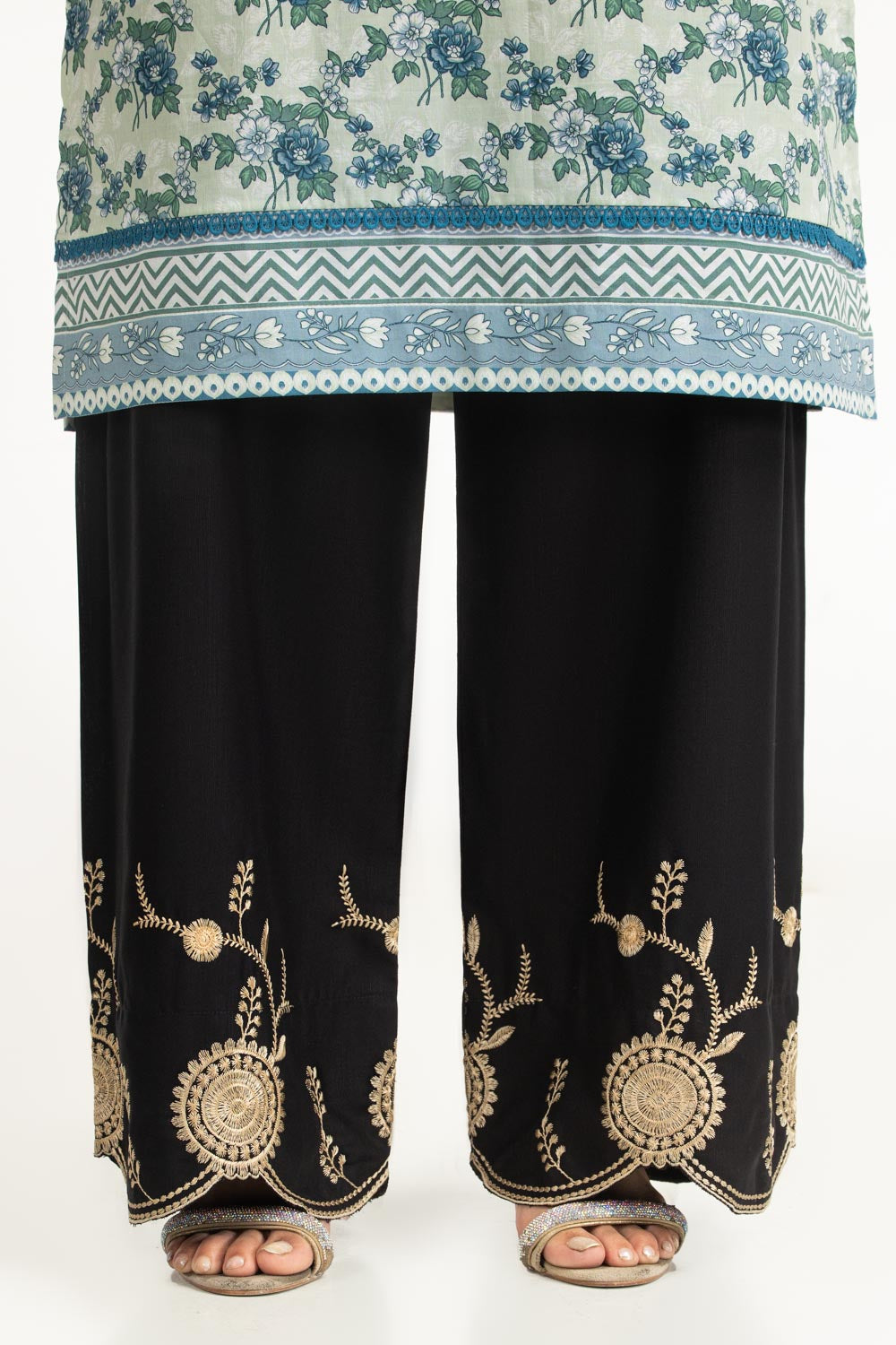 Rawsilk Embroidered Trouser - W-AP-UTS-26-455194