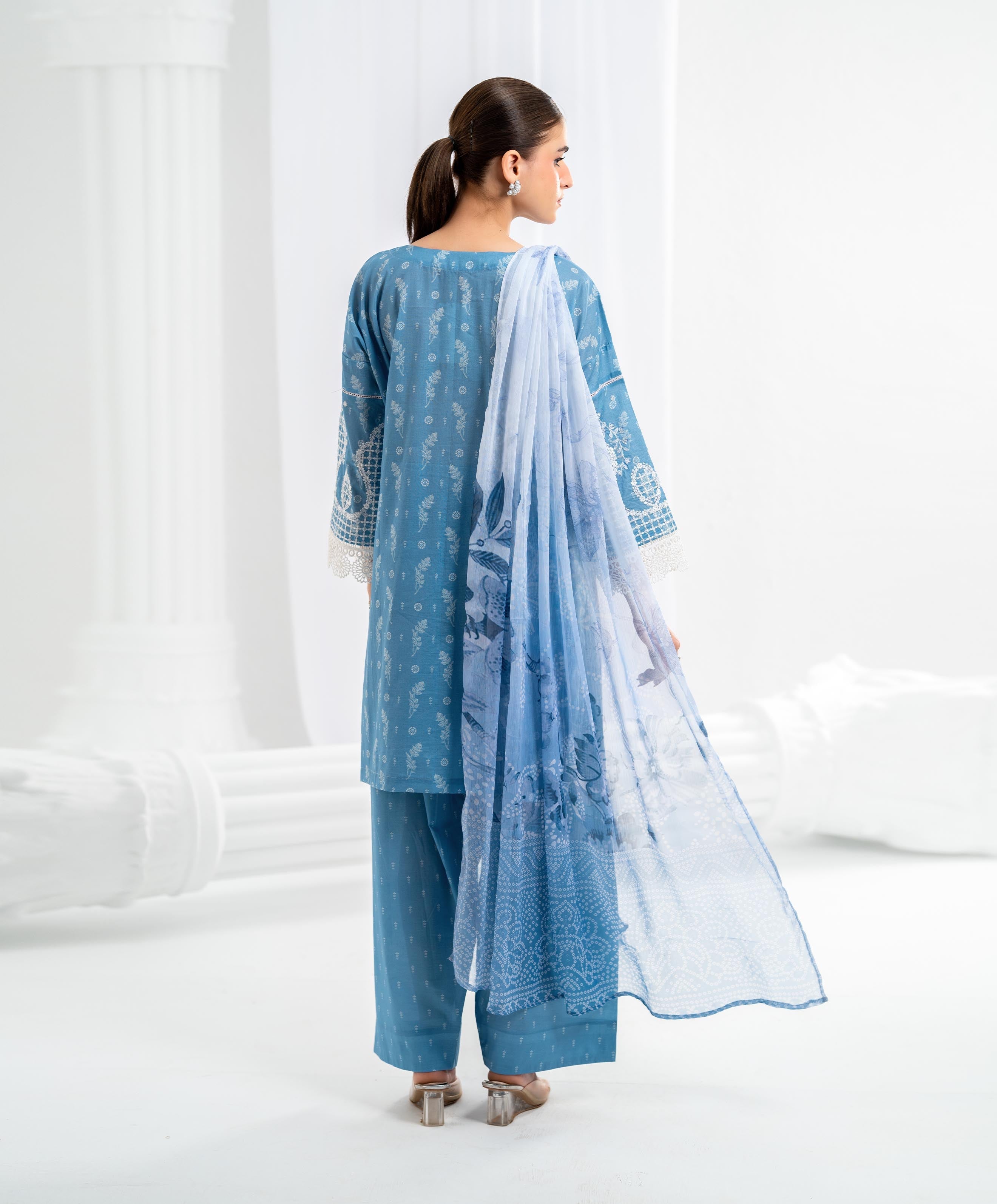 KEP-3P-003 SKY BLUE-LAWN STITCHED 3PC