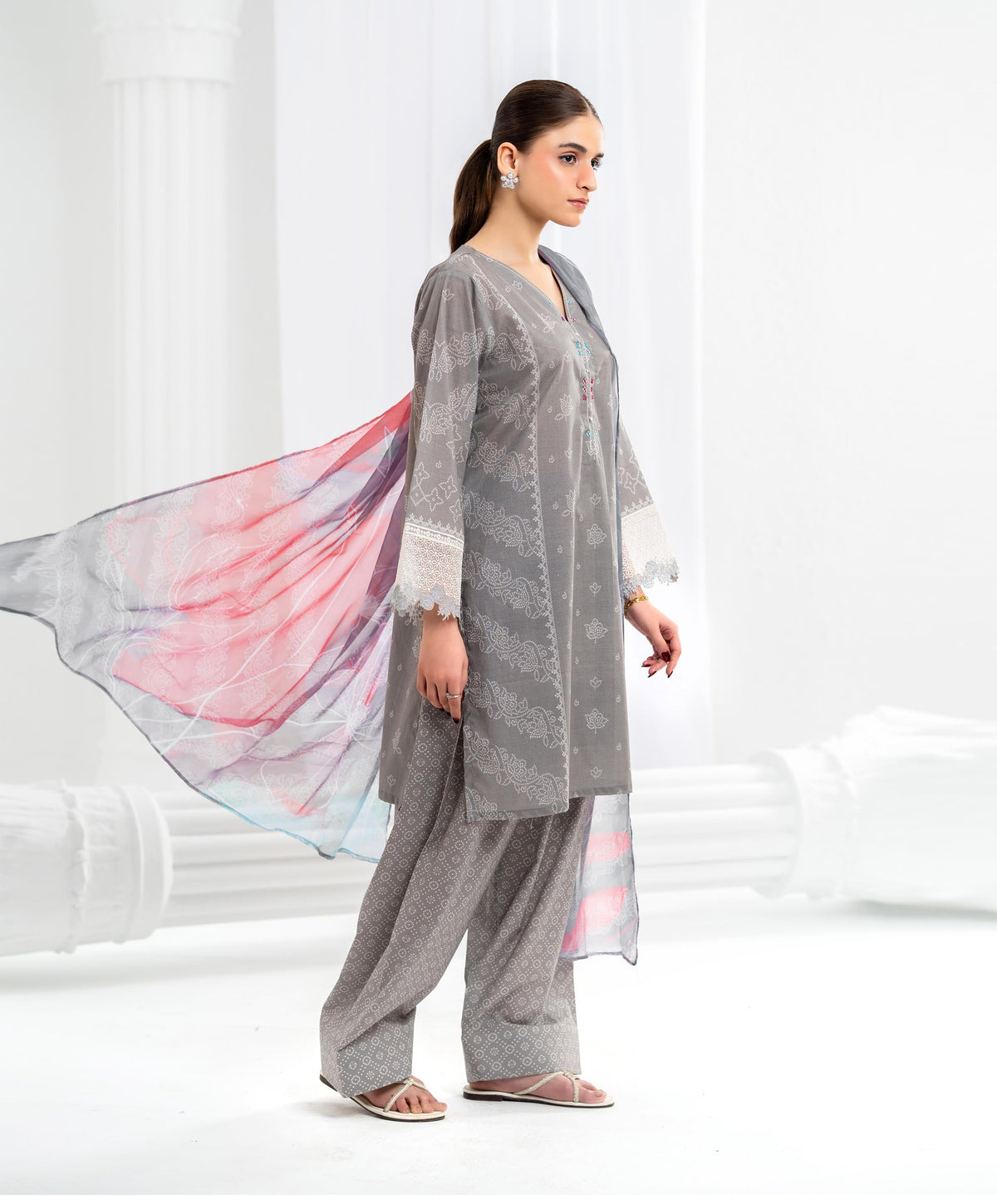 KEP-3P-004 GRAY-LAWN STITCHED 3PC