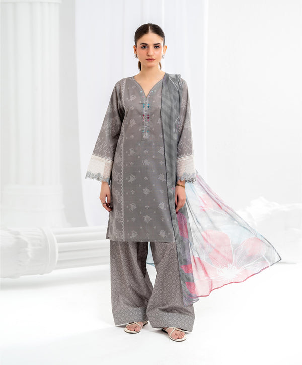 KEP-3P-004 GRAY-LAWN STITCHED 3PC